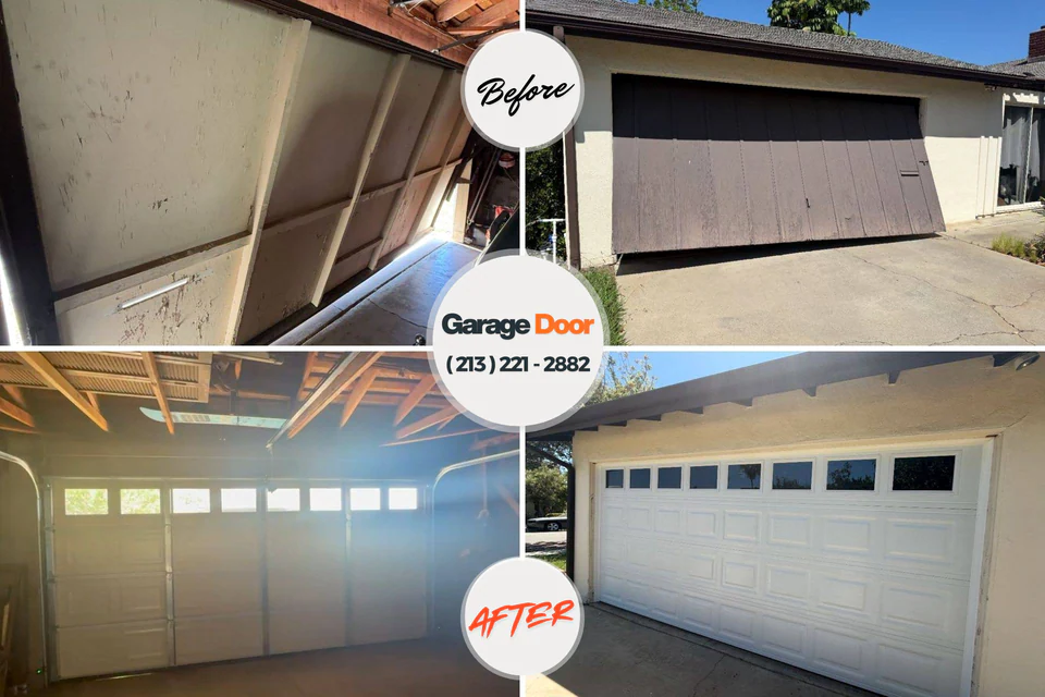 Before and after: garage door repair East Rockaway, NY